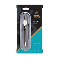 Luxor Royale, Elan, Ball Pen, Pack of 1, Gunmetal Textured Body, Ink Colour- Blue, Gold Trim, Stylish Clip, Sleek & Elegant, The Ultimate Choice for Writers & Professional Gifting