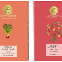 Forest Essentials Luxury Sugar Soap Vetiver & Bitter Orange & Cinnamon Ayurvedic Combo - 100% Natural & Ayurvedic