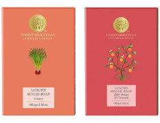 Forest Essentials Luxury Sugar Soap Vetiver & Bitter Orange & Cinnamon Ayurvedic Combo - 100% Natural & Ayurvedic