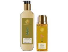 Forest Essentials Silkening Shower Wash Oudh & Green Tea & Forest Essentials Delicate Facial Cleanser Kashmiri Saffron & Neem Combo