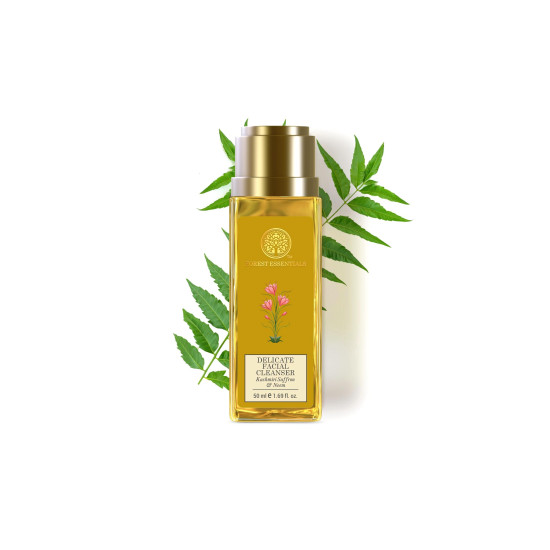 Forest Essentials Silkening Shower Wash Oudh & Green Tea & Forest Essentials Delicate Facial Cleanser Kashmiri Saffron & Neem Combo