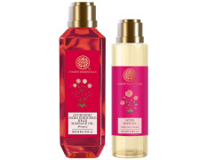 Forest Essentials After Bath Oil Indian Rose Absolute & Forest Essentials Ayurvedic Herb Enriched Head Massage Oil Bhringraj Combo