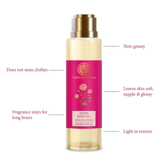 Forest Essentials After Bath Oil Indian Rose Absolute & Forest Essentials Ayurvedic Herb Enriched Head Massage Oil Bhringraj Combo