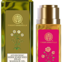 Forest Essentials Ayurvedic Herb Enriched Head Massage Oil Japapatti & Forest Essentials Delicate Facial Cleanser Mashobra Honey Combo