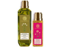 Forest Essentials Ayurvedic Herb Enriched Head Massage Oil Japapatti & Forest Essentials Delicate Facial Cleanser Mashobra Honey Combo