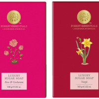 Forest Essentials Luxury Sugar Soap Nargis Ayurvedic Luxury Handmade Soap & Forest Essentials Luxury Sugar Soap Rose Combo