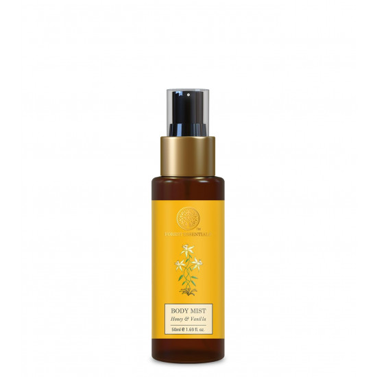Forest Essentials Travel Size Body Mist Honey & Vanilla & Forest Essentials Delicate Facial Cleanser Kashmiri Saffron & Neem Combo