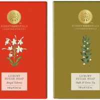 Forest Essentials Luxury Sugar Soap Oudh & Green Tea & Forest Essentials Luxury Sugar Soap Bengal Tuberose Ayurvedic Combo
