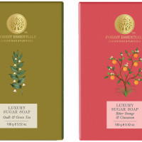 Forest Essentials Luxury Sugar Soap Oudh & Green Tea & Forest Essentials Luxury Sugar Soap Bitter Orange & Cinnamon Ayurvedic Combo
