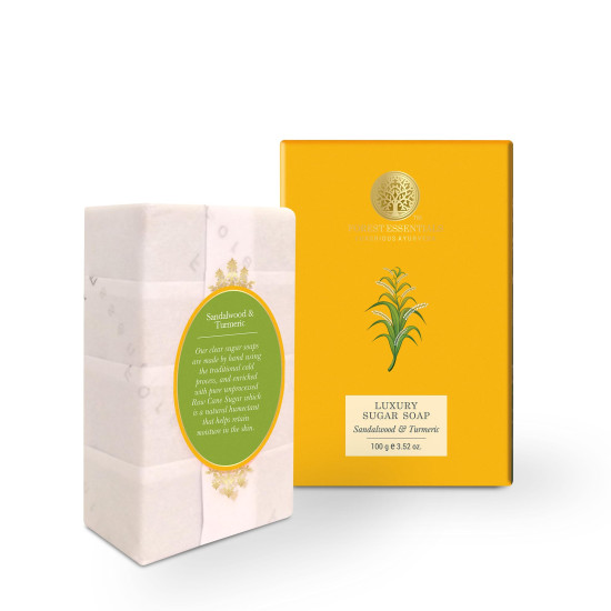 Forest Essentials Luxury Sugar Soap Sandalwood & Forest Essentials Luxury Sugar Soap Vetiver Combo