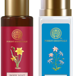 Forest Essentials Travel Size Body Mist Nargis & Forest Essentials Travel Size Ultra-Rich Body Milk Jasmine & Mogra Combo