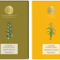 Forest Essentials Luxury Sugar Soap Sandalwood & Forest Essentials Luxury Sugar Soap Oudh & Green Tea Combo