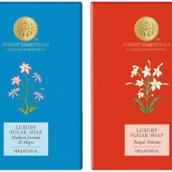 Forest Essentials Luxury Sugar Soap Madurai Jasmine & Mogra & Forest Essentials Luxury Sugar Soap Bengal Tuberose Ayurvedic Combo