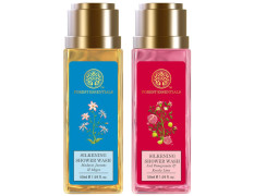 Forest Essentials Travel Size Silkening Shower Wash Iced Pomegranate & Kerala Lime & Forest Essentials Travel Size Silkening Shower Wash Madurai Jasmine & Mogra Combo