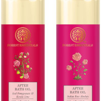 Forest Essentials After Bath Oil Indian Rose Absolute & Forest Essentials After Bath Oil Iced Pomegranate & Kerala Lime Combo