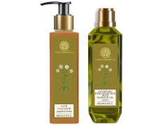 Forest Essentials Ayurvedic Herb Enriched Head Massage Oil Japapatti & Forest Essentials Hair Cleanser Japapatti & Brahmi Combo