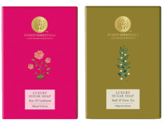 Forest Essentials Luxury Sugar Soap Oudh & Green Tea & Forest Essentials Luxury Sugar Soap Rose & Cardamom Ayurvedic Luxury Handmade Soap Combo