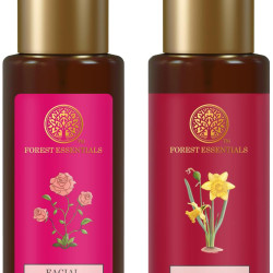 Forest Essentials Travel Size Body Mist Nargis & Forest Essentials Travel Size Facial Tonic Mist Pure Rosewater Combo