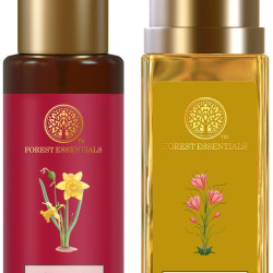 Forest Essentials Travel Size Body Mist Nargis & Forest Essentials Delicate Facial Cleanser Kashmiri Saffron & Neem Combo