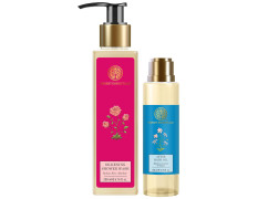 Forest Essentials After Bath Oil Madurai Jasmine & Mogra & Forest Essentials Silkening Shower Wash Indian Rose Absolute Combo
