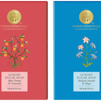 Forest Essentials Luxury Sugar Soap Madurai Jasmine & Mogra & Forest Essentials Luxury Sugar Soap Bitter Orange & Cinnamon Ayurvedic Combo