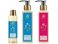 Forest Essentials After Bath Oil Madurai Jasmine & Forest Essentials Silkening Shower Wash Indian Rose Absolute & Forest Essentials Silkening Shower Wash Madurai Jasmine & Mogra