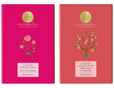Forest Essentials Luxury Sugar Soap Rose & Cardamom Ayurvedic Luxury Handmade Soap & Forest Essentials Luxury Sugar Soap Bitter Orange & Cinnamon Ayurvedic Combo
