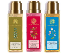 Forest Essentials Travel Size Silkening Shower Wash Iced Pomegranate & Forest Essentials Silkening Shower Wash Oudh & Forest Essentials Travel Size Silkening Shower Wash Madurai Jasmine & Mogra