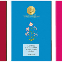 Forest Essentials Luxury Sugar Soap & Forest Essentials Luxury Sugar Soap Madurai Jasmine & Forest Essentials Luxury Sugar Soap Rose & Cardamom Ayurvedic Luxury Handmade Soap