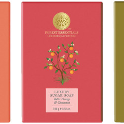 Forest Essentials Luxury Sugar Soap Oudh & Forest Essentials Luxury Sugar Soap Bitter Orange & Forest Essentials Luxury Sugar Soap Vetiver