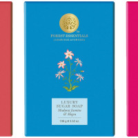 Forest Essentials Luxury Sugar Soap Madurai Jasmine & Forest Essentials Luxury Sugar Soap Bitter Orange & Forest Essentials Luxury Sugar Soap Rose & Cardamom Ayurvedic Luxury Handmade Soap