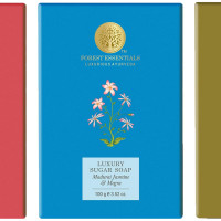 Forest Essentials Luxury Sugar Soap Oudh & Forest Essentials Luxury Sugar Soap Bitter Orange & Forest Essentials Luxury Sugar Soap Madurai Jasmine & Mogra