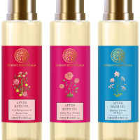 Forest Essentials After Bath Oil Indian Rose Absolute & Forest Essentials After Bath Oil Madurai Jasmine & Forest Essentials After Bath Oil Iced Pomegranate & Kerala Lime