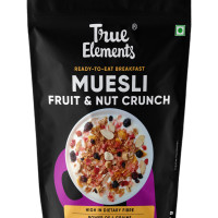 True Elements Fruit & Nut Crunch Muesli 700g | Fruit and Nuts | Cereals for Breakfast | Rich in Fibre | Muesli with Oats and Nuts