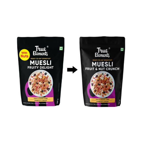True Elements Fruit & Nut Crunch Muesli 700g | Fruit and Nuts | Cereals for Breakfast | Rich in Fibre | Muesli with Oats and Nuts True Elements Fruit & Nut Crunch Muesli 700g | Fruit and Nuts | Cereals for Breakfast | Rich in Fibre | Muesli with Oats and Nuts