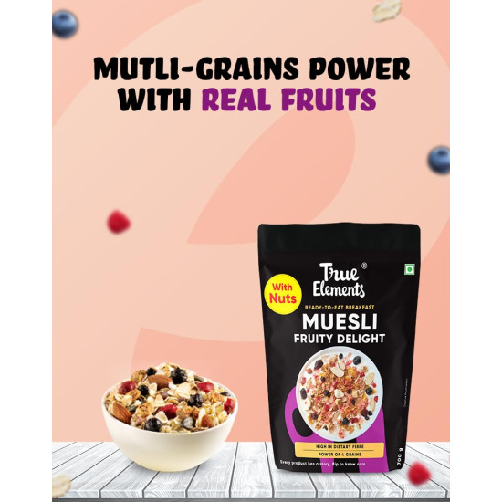 True Elements Fruit & Nut Crunch Muesli 700g | Fruit and Nuts | Cereals for Breakfast | Rich in Fibre | Muesli with Oats and Nuts True Elements Fruit & Nut Crunch Muesli 700g | Fruit and Nuts | Cereals for Breakfast | Rich in Fibre | Muesli with Oats and Nuts