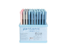 Pentonic Frost 0.6mm Gel Pen Tumbler Pack | Multicolour Pastel Body | Blue, Black & Red Ink | Set of 100