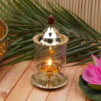 ServDharm Akhand Diya (Medium 6 Inch; 15 cm , Brass)