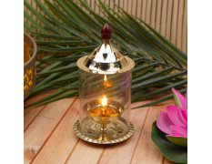 ServDharm Akhand Diya (Medium 6 Inch; 15 cm , Brass)