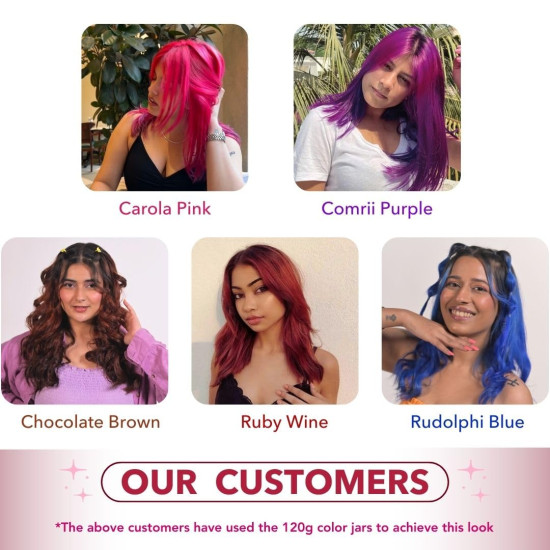 Paradyes Lighten Up! Bleach Pack + Top 5 Hair Color Sample Box (Carola Pink, Comrii Purple, Chocolate Brown, Ruby Wine & Rudolphi Blue)