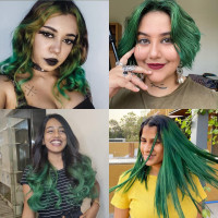 Paradyes Semi-permanent Mayeri Green DIY Conditioner Based Hair Colour 120 gm and Lighten Up! Bleach Pack 30 Vol. for all Hair Types