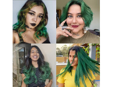 Paradyes Semi-permanent Mayeri Green DIY Conditioner Based Hair Colour 120 gm and Lighten Up! Bleach Pack 30 Vol. for all Hair Types