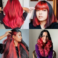 Paradyes Semi-permanent Rubra Red DIY Conditioner Based Hair Colour 120 gm and Lighten Up! Bleach Pack 30 Vol. for all Hair Types