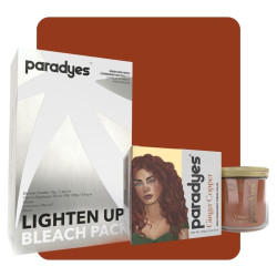 Paradyes Semi-permanent Ginger Copper DIY Conditioner Based Hair Colour 120 gm and Lighten Up! Bleach Pack 30 Vol. for all Hair Types