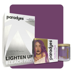 Paradyes Semi-permanent Amethyst Plum DIY Conditioner Based Hair Colour 120 gm and Lighten Up! Bleach Pack 30 Vol. for all Hair Types