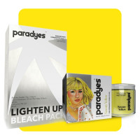 Paradyes Semi-permanent Saxony Yellow DIY Conditioner Based Hair Colour 120 gm and Lighten Up! Bleach Pack 30 Vol. for all Hair Types