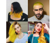 Paradyes Semi-permanent Saxony Yellow DIY Conditioner Based Hair Colour 120 gm and Lighten Up! Bleach Pack 30 Vol. for all Hair Types