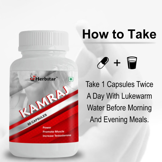 Herbstar Kamraj Capsules For Daily Vitamins And Immune System | Energy Booster 60 Caps