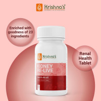 Krishna's Kidney Re-Live Tablet - 80 tab | Enriched with extracts of Punarnava, Arjun Chal, Pushkar Mool, Gokhru & 20 Herbs | Improving Kidney Function | Ayurvedic Health Supplement