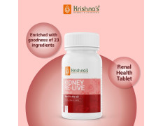 Krishna's Kidney Re-Live Tablet - 80 tab | Enriched with extracts of Punarnava, Arjun Chal, Pushkar Mool, Gokhru & 20 Herbs | Improving Kidney Function | Ayurvedic Health Supplement